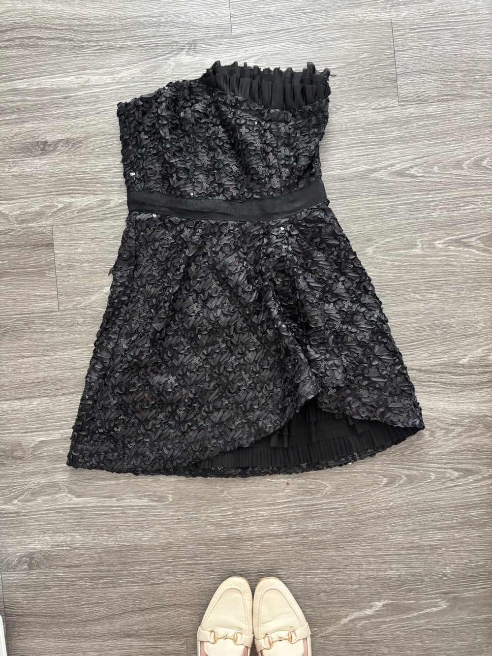 🖤🇺🇸 essentials, classics couture Black Textured A-Line Skirt, city gal, date
